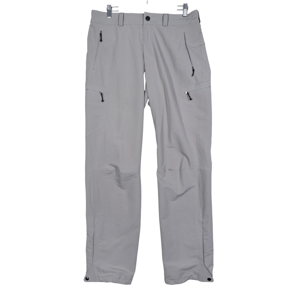 Patagonia Mens Grey Tan Softshell Hiking Pants Size 34 Stretch Technical Cargo